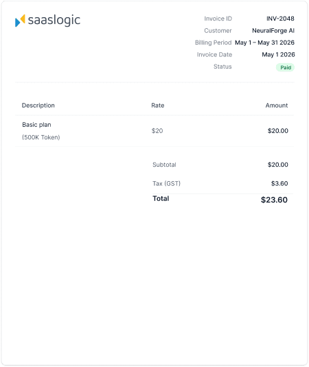 Token / Credit-Based Billing
